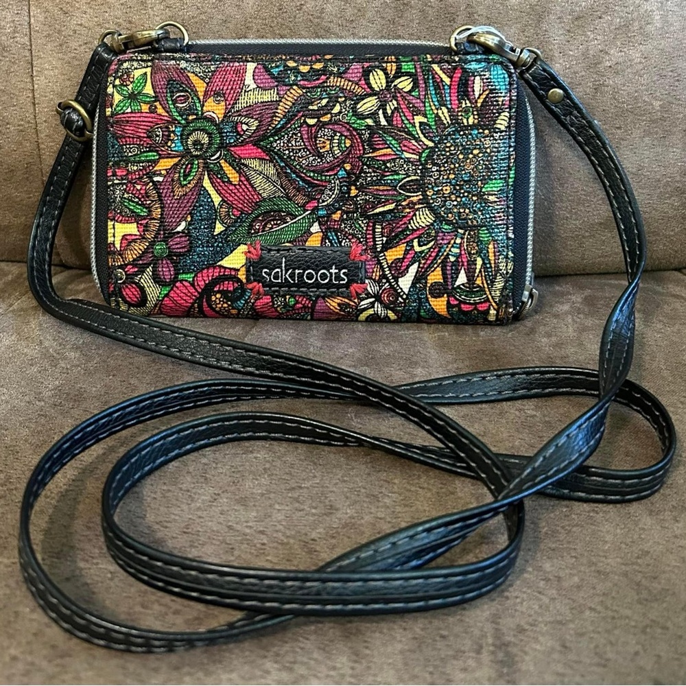 The Sak Sakroots Brand Colorful Floral Pattern Wallet